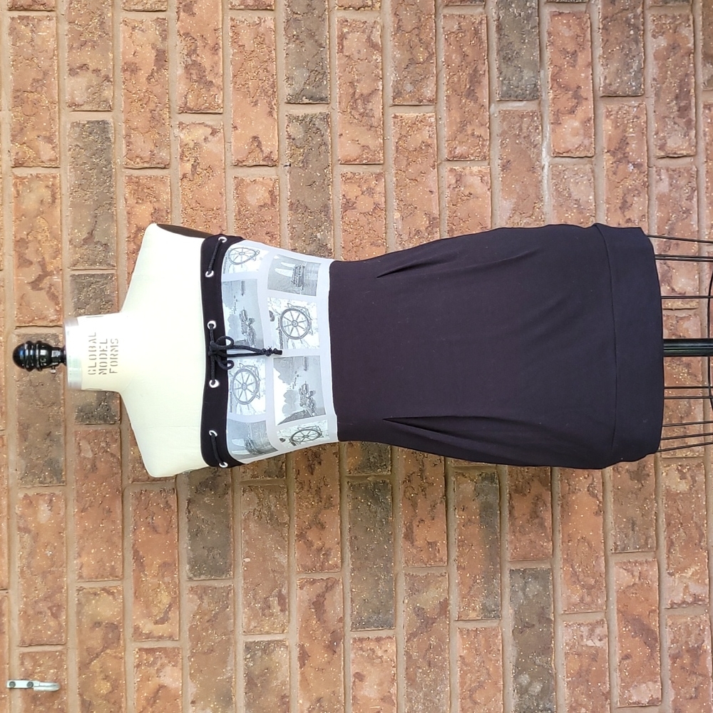 Strapless nautical theme summer dress